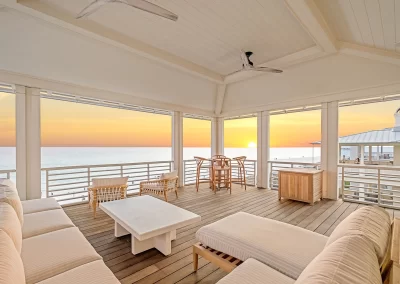 Outdoor living with view of the ocean